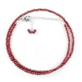 thumbnail image 4 of QNAVIC Natural Rhodolite Garnet Gemstone Micro Round Beads Dainty Choker Necklace Jewelry for Women Healing Chakra Crystals January Birthstone Gift for Her Silver Plated Chain 18 inch, 4 of 5