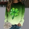 thumbnail image 2 of Aayomet St Patrick's Day Women'S Fashion Hoodies & Sweatshirts Womens Crewneck Sweatshirt Long Sleeve Raglan Letter Print Terry Casual Cute Pullover Top,Mint Green L, 2 of 3