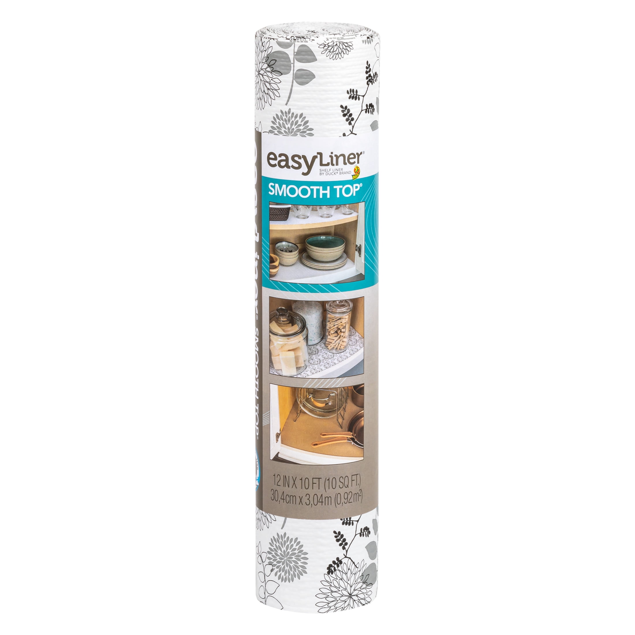 EasyLiner Smooth Top Shelf Liner, Midnight Bloom, 12 in. x 10 ft