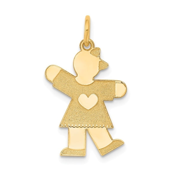 14k Yellow Gold Kid Charm - .8 Grams - Measures 25x15mm Wide