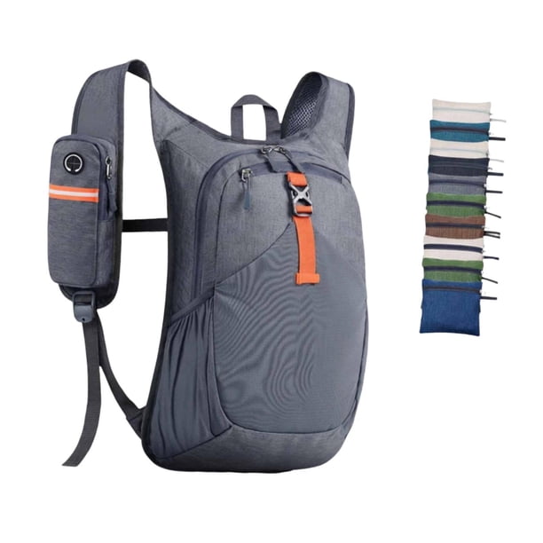 Mochila de senderismo con bolsa de almacenamiento, mochila de día para senderismo, montañismo, camping y viajes. Gris