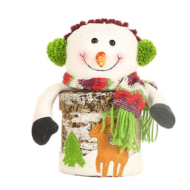 Worallymy Navidad Candy Jar Santa Claus Candy Stoarge Bottle Muñeco de nieve Organizador Decoración Regalo Worallymy JD735815545