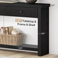 thumbnail image 4 of Tribesigns 70.9 inch Sofa Console Table with 3 Drawers, Extra Long Entryway Table with Open Storage Shelves for Living Room Entrance, Black, 4 of 7