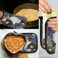 thumbnail image 5 of Yayeee Oven Mitts and Pot Holder Set of 2 Heat Resistant Kitchen Gloves Baking Hot Pad, Starry Cat Flower Pattern, 5 of 5