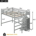 thumbnail image 4 of Bellemave Full Size Loft Bed with Storage Staircase Wooden Full Loft Bed Frame with Built-in Storage Wardrobe and Guardrails for Teens, No Box Spring Needed, Gray, 4 of 11