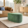 thumbnail image 6 of UIXE Rounded Triangle Ottoman Pebble Footstool Upholstered Coffee Side Tables for Living Room, Green, 6 of 7