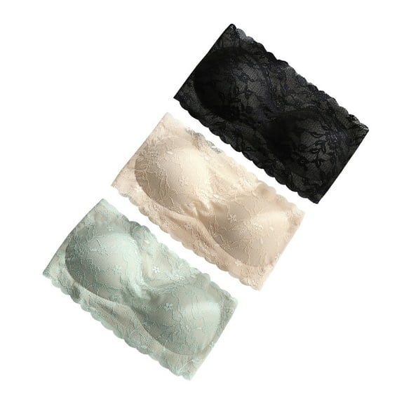 FUTUREORYY Underwire Bras For Women Lace Strapless Support 3Pcs