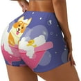 thumbnail image 2 of Xecao Dog Washes in a Bath Print Workout Shorts for Women Soft Smooth Gym Yoga Scrunch Active Tennis Workout Running Shorts, 2 of 9