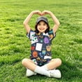 thumbnail image 4 of Grblisyd Girls Summer Outfits 2 Piece Clothes Crew Neck Short Sleeve Top and Casual Short Back to School Sets, 4 of 5