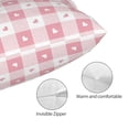 thumbnail image 3 of Fuzoiu Plaid Heart Print Pillow Case with Hidden Zipper,Pillow Covers,Soft and Comfortable Pillowcase-14"x20", 3 of 6