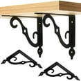 thumbnail image 2 of Heavy Carbon Steel Floating Shelf Bracket, Thickened Design, High Load-Bearing & Wear-Resistant, Edge Protection Prevents Slipping, Easy Installation for Living Room Bedroom Kitchen Garage Shelves, 2 of 4