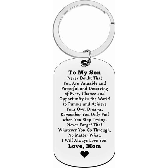 Son Gifts from Mom to My Son Keychain Gifts for Him Teen Men Inspirational Gifts for Son Graduation Gifts Wedding Christmas Birthday Gifts for Son Encouragement Gifts