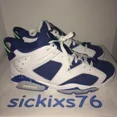 thumbnail image 1 of Ni - ke DS Men's Ni - ke AIR JORDAN 6 RETRO LOW 'Ghost Green/Seahawks' Size 10 [304401 106], 1 of 5