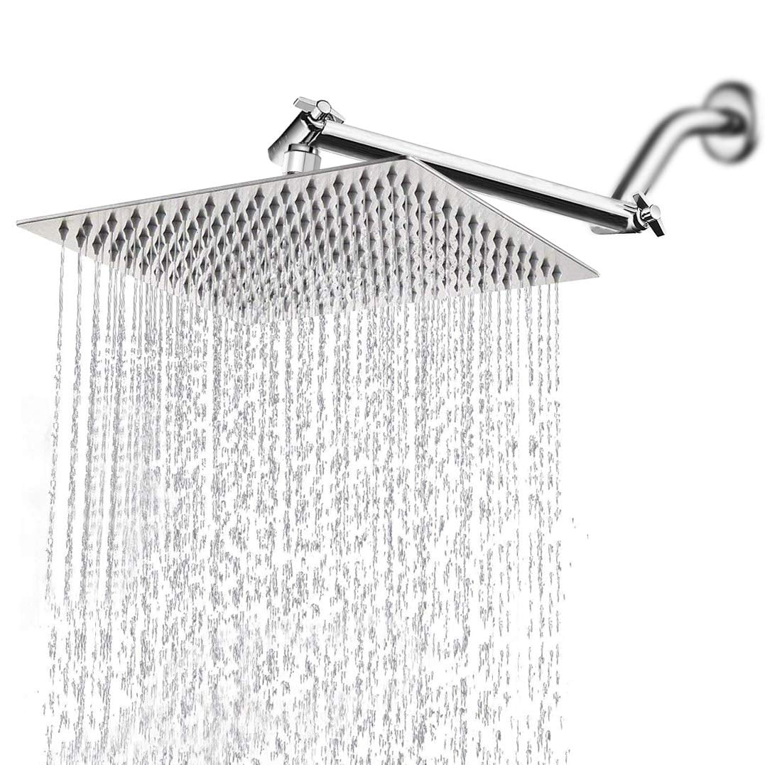 Rain Style Showerhead Shiratori Stainless Steel Shower Head 12inches High Polish Chrome Elegantly Designed Waterfall Effect