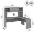 thumbnail image 3 of Echo 72W L Shaped Computer Desk with Hutch in Modern Gray - Engineered Wood, 3 of 6