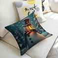 thumbnail image 4 of Snowman with Lantern Linen toss pillowcase Decoration pillowcase Gift preferred 20x20" Cushion cover 2 set Sofa pillowcase Sofa bedroom living room car, 4 of 4