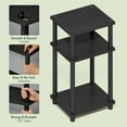 thumbnail image 4 of Furinno TURN-N-TUBE 3-Tier End Table Night Stand in Dark Americano, 4 of 8