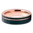 thumbnail image 3 of Silly Kings 6mm Black Tungsten Wedding Band 18k Rose Gold Tungsten Carbide Ring Men & Women Hammered Tungsten Ring Comfort Fit, 3 of 5