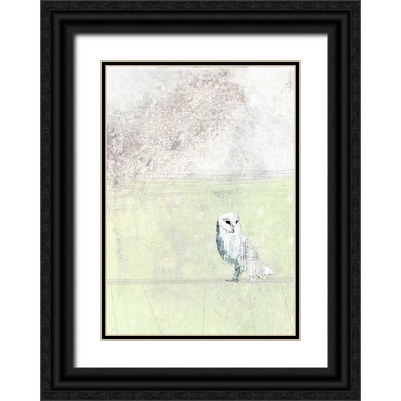 Ogren, Sarah 11x14 Black Ornate Wood Framed with Double Matting Museum Art Print Titled - Turquoise Owl