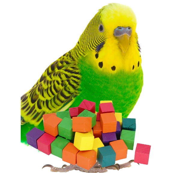 1224 PK35 Colored Mini Wood Chewy Squares Blocks