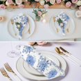 thumbnail image 3 of Blue Watercolor Floral Cloth Napkins, Spring Flower Abstract Art Washable and Reusable Dinner Napkins Set of 6, Table Napkin for Kitchen Party Birthday Wedding Hotel Housewarming 20"x20", 3 of 9