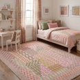 thumbnail image 2 of 8x10 Modern Geometric Purple and Pink Area Rug, Washable Low Pile Carpet with Non-Slip Backing, Stain-Resistant for Girls Bedroom, Living Room, 2 of 7