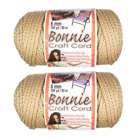 2 Pack Bonnie Macrame Cord - 6mm - 100 yd Lengths - Various Colors