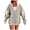 Khaki, variant on Winter Coats for Women Loose Long Sleeve Drop Shoulder Hooded Bow Detail and Front Kangaroo Pocket Coats