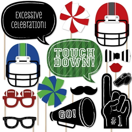 End Zone - Football Photo Booth Props Kit - 20 Count