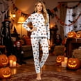 thumbnail image 6 of HTHLVMD Family Matching Loungewear, Halloween Home Pjs, Print Sleep Set, Halloween White Base Mini Pumpkin Bat Allover Family Matching Pajamas Set, Long Sleeve Crew Neck 2pcs Sleepwear, XXXL, 6 of 6