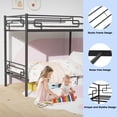 thumbnail image 4 of Kacho Metal Bunk Bed, Twin over Twin Bunk Bed with Full-Length Guardrails, Can Be Divided Into 2 Twin Beds, Bunk Bed Frame for Adults Teens, Space Saving Bunk Beds for Bedroom, Easy Assembly, Black, 4 of 10