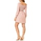 thumbnail image 3 of Vestido floral de manga larga con escote cuadrado fruncido de INSPIRE CHIC para mujer M Rosa, 3 of 6