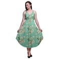 thumbnail image 1 of Bimba Robe Midi d'Été Imprimée à Fleurs pour Femmes, Col en V, Tenue de Vacances, Très Grande Taille, 1 of 5