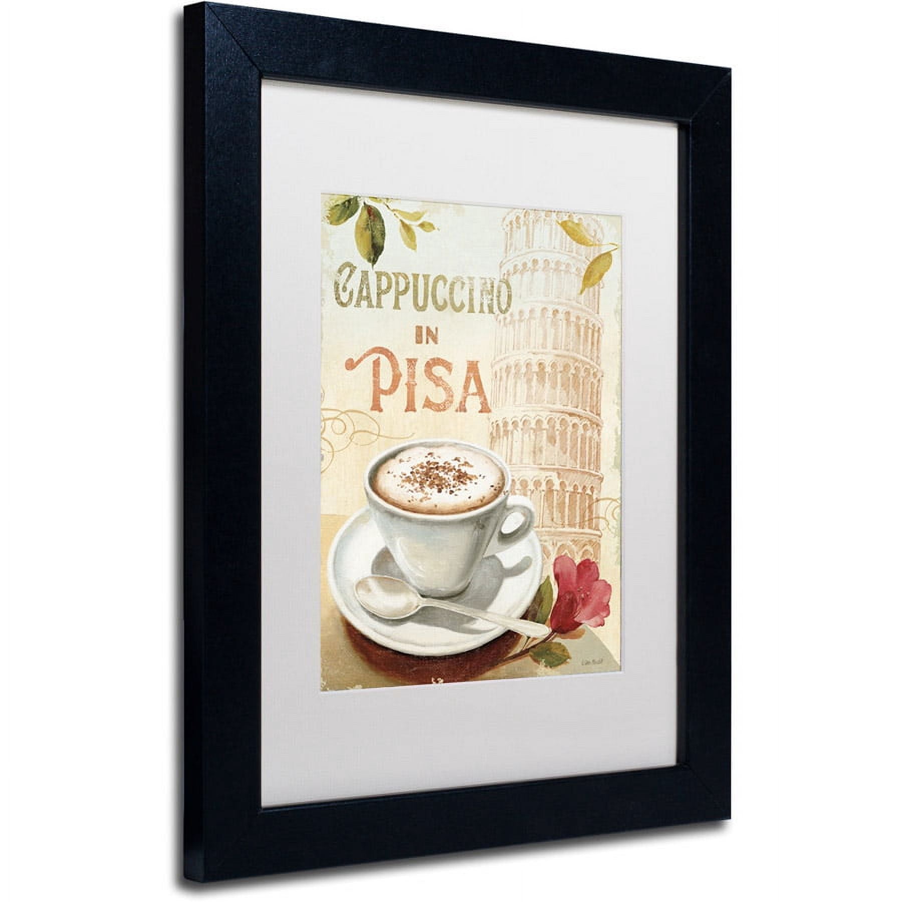 Trademark Fine Art "Cafe in Europe IV" Canvas Art by Lisa Audit, White Matte, Black Frame