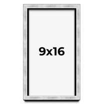 9x16 Frame Brushed Silver Solid Wood Picture Frame | 0.75 Inch Moulding Width | Rabbet Depth 0.75