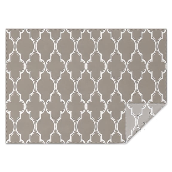 Brown Geometric Quatrefoil Pattern Rectangle Tablecloth 60"x84",Waterproof Polyester Rectangle Table Cloth, Wipeable Spillproof Polyester Tablecloth for Dining, Camping, Indoor and Outdoor