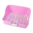 thumbnail image 4 of Caja de arena para conejos, jaula para mascotas para limpiar en interiores con cajón, inodoro para erizos rosa, 4 of 9
