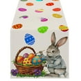 thumbnail image 1 of Hearth & Gear Easter Table Runner Linen Bunny Print Home Tablecloth Holiday Party Table Decoration Tablecloth Mat H End Table Small Dining Table Rug Back to School Table Table 48 Inches Napkins, 1 of 5