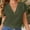 Green, variant on Outfmvch Linen Shirts for Women Linen Tunic Tops for Women V Neck Tops Outfits Short Sleeve Gauze Tops Cotton Linen Embroidered Tops Loose Gauze Tunics Blue L