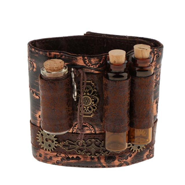 Punk Arm Band - Brazalete Ancho de material cuero para Mujer para Hombre, Brazalete, Brazalete Hugo banda de brazo steampunk
