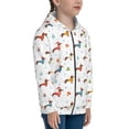 thumbnail image 5 of Kdxio winter Snowflake Dachshund Pattern Kids Boys Girls Zip Up Hoodie 3D Printed Hooded Sweatshirt Hoody Coat with Pocket 7-12 Y-Medium, 5 of 6