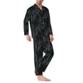 thumbnail image 2 of Picia Lavender Flowers Pattern Men’s Long-Sleeve Sleepwear Set - Soft 2-Piece Loungewear with Pockets, Comfy PJs for Relaxing Nights-X-Large, 2 of 7
