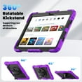 thumbnail image 4 of 3 Layer Case for Lenovo Tab M11 11" 2024, for Kids Heavy Duty Protective Case with Screen Protector & Stylus Holder & 360 Rotating Stand Hand/Shoulder Strap for Lenovo Tab M11, Purple, 4 of 9