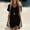 Black, variant on BLTIBY Women's Mini Dresses Flowy Casual V Neck Loose Vacation Stylish Dress Loose Fit Short Sleeve Summer Dress Black XL