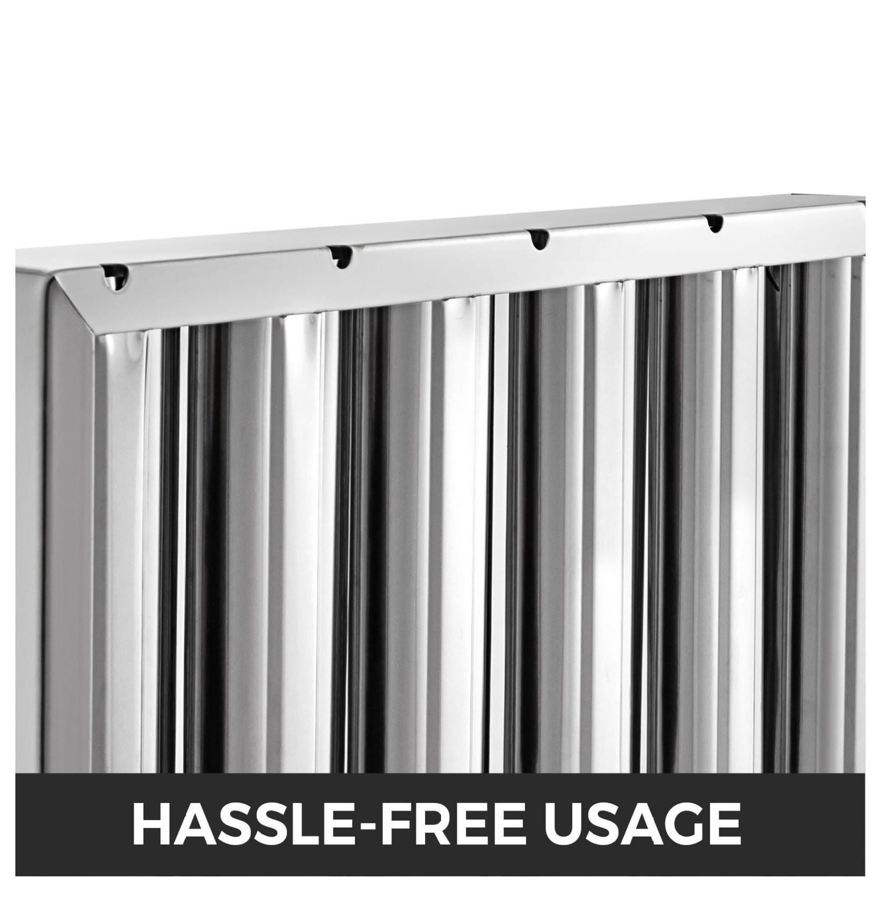 Commercial Hood Filters 6 Pack 20x16 Inch, 430 Stainless Steel 5-Groove Range Hood Grease Filters, Kitchen Exhaust Filters for Restaurant & Home Use