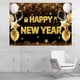 thumbnail image 1 of Telón de fondo de Feliz Año Nuevo Globo de champán Fondo de fotografía con destellos dorados negros Hola 2025 Saludos por el Año Nuevo, 1 of 5
