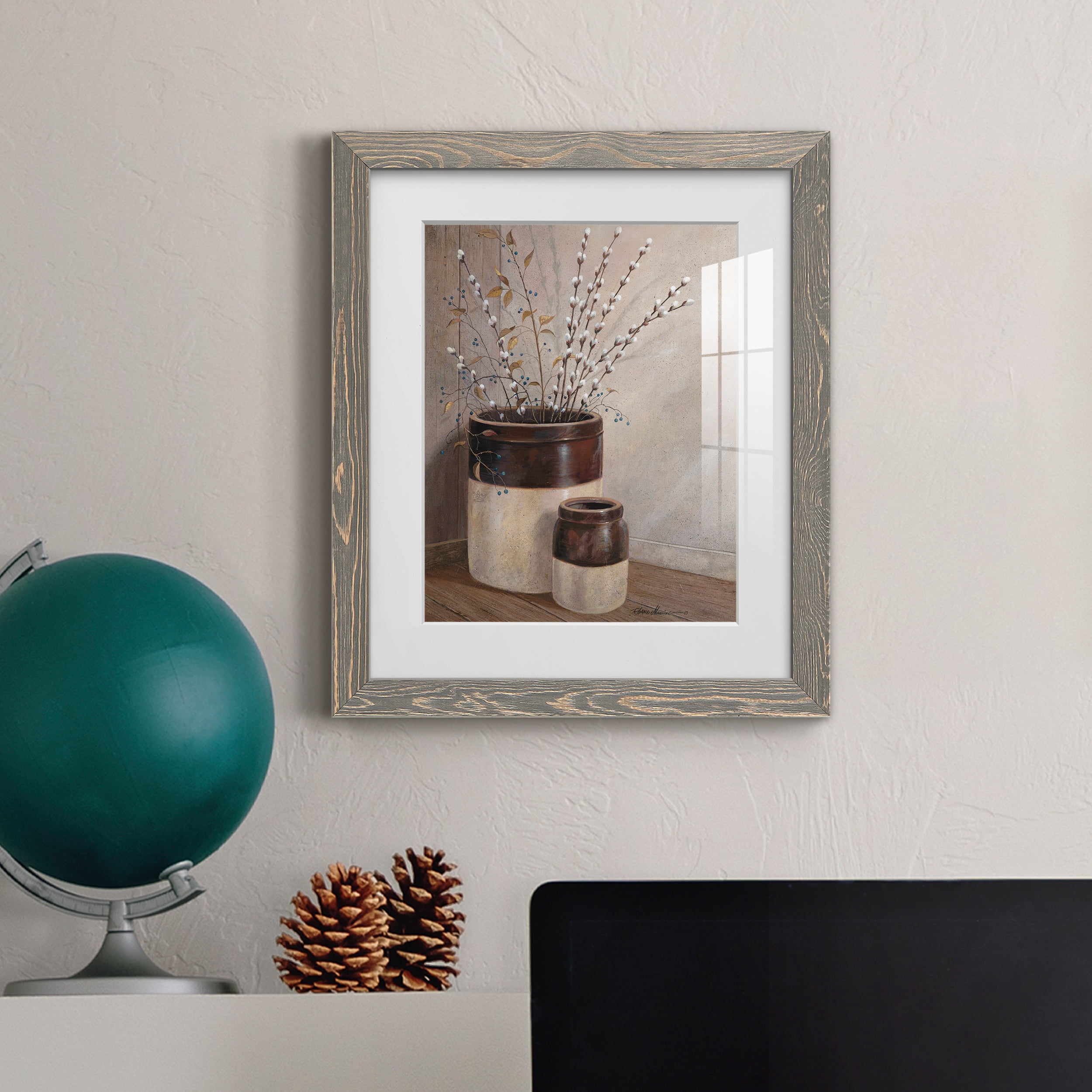 Pussywillows & Spring - Premium Framed Print - Ready to Hang - 20 x 24 - Grey Frame