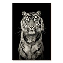Elephant Stock Powerful Tiger Portrait Wall Art - Vertical Canvas Wall Art - Living Room Wall Decor - Animal Canvas - Gray And Black Decor - 20" x 30"