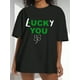 thumbnail image 1 of Camiseta de mujer con trébol de la suerte del Día de San Patricio, cuello redondo y manga corta. Un bonito regalo. Moderna e informal. Cómoda para cualquier temporada. Perfecta para el día a día y act, 1 of 6