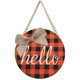 thumbnail image 1 of Colgador de puerta con cartel de hessian a cuadros a cuadros de búfalo naranja, corona de otoño para decoración de granja de Acción de Gracias de Halloween de otoño Vhermosa WRJM-357, 1 of 4